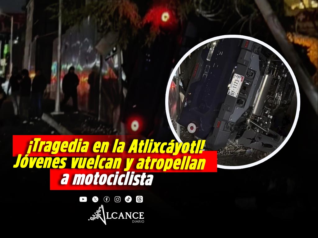 Jóvenes presuntamente ebrios causan fatal accidente en la lateral de la Atlixcáyotl