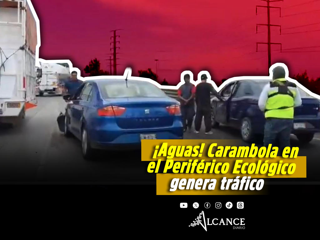 Carambola en el Periférico Ecológico desata tráfico con sentido a Cholula