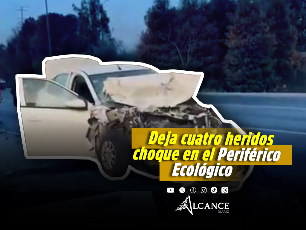 Deja cuatro heridos, entre ellos un menor de edad, choque en el Periférico Ecológico