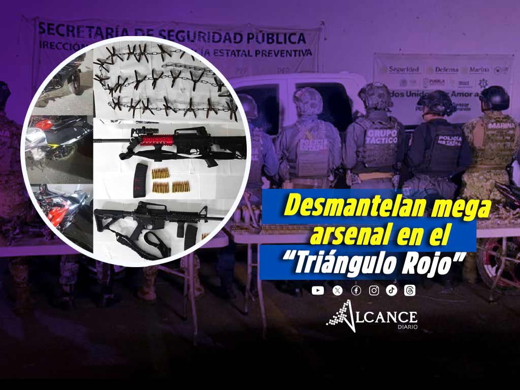 Recuperan más de 360 cartuchos, armas largas y equipo táctico en el Triángulo Rojo