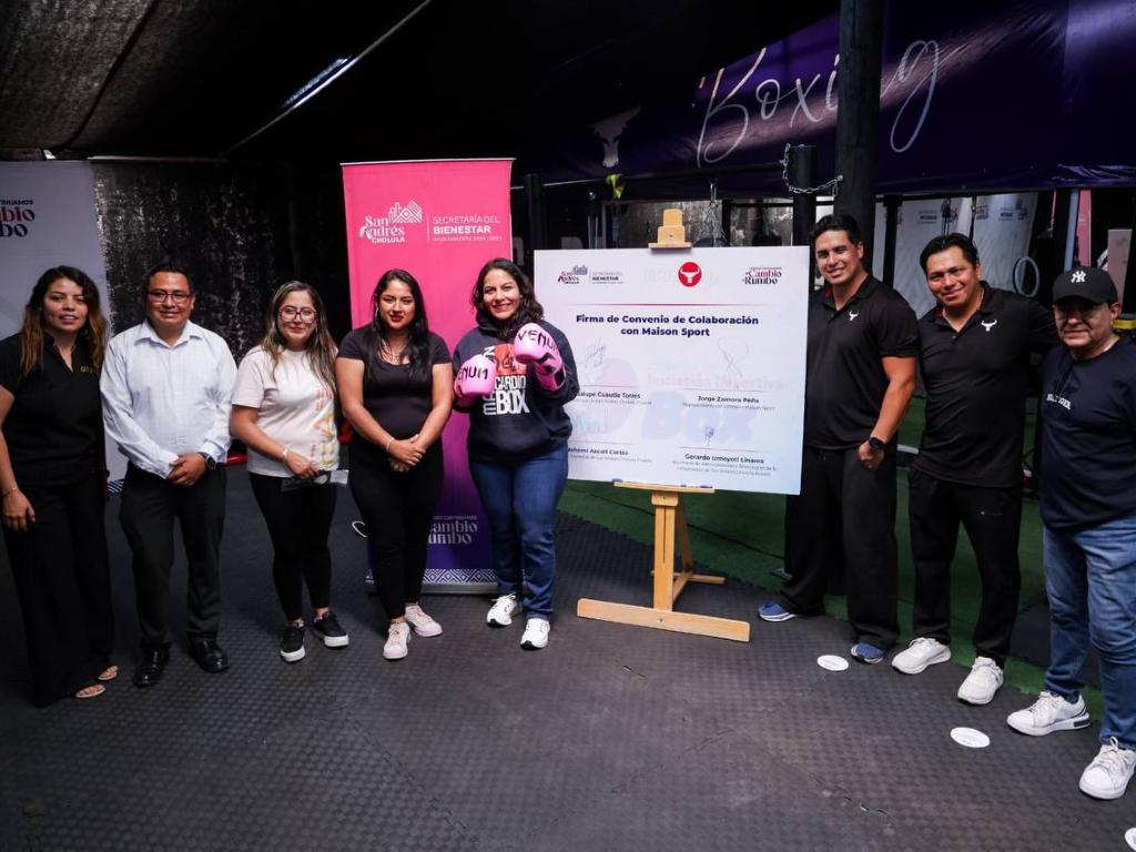 Firma San Andrés Cholula convenio con Escuela de Boxeo para impulsar el deporte