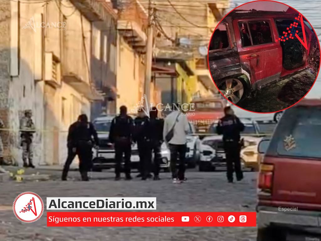 Comando armado rafaguea vivienda en Lomas 5 de Mayo; hay un vehículo incendiado
