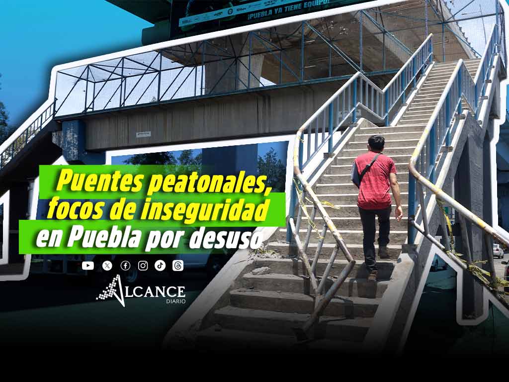Puentes peatonales quedan en abandono en Puebla; falta accesibilidad para personas con discapacidad