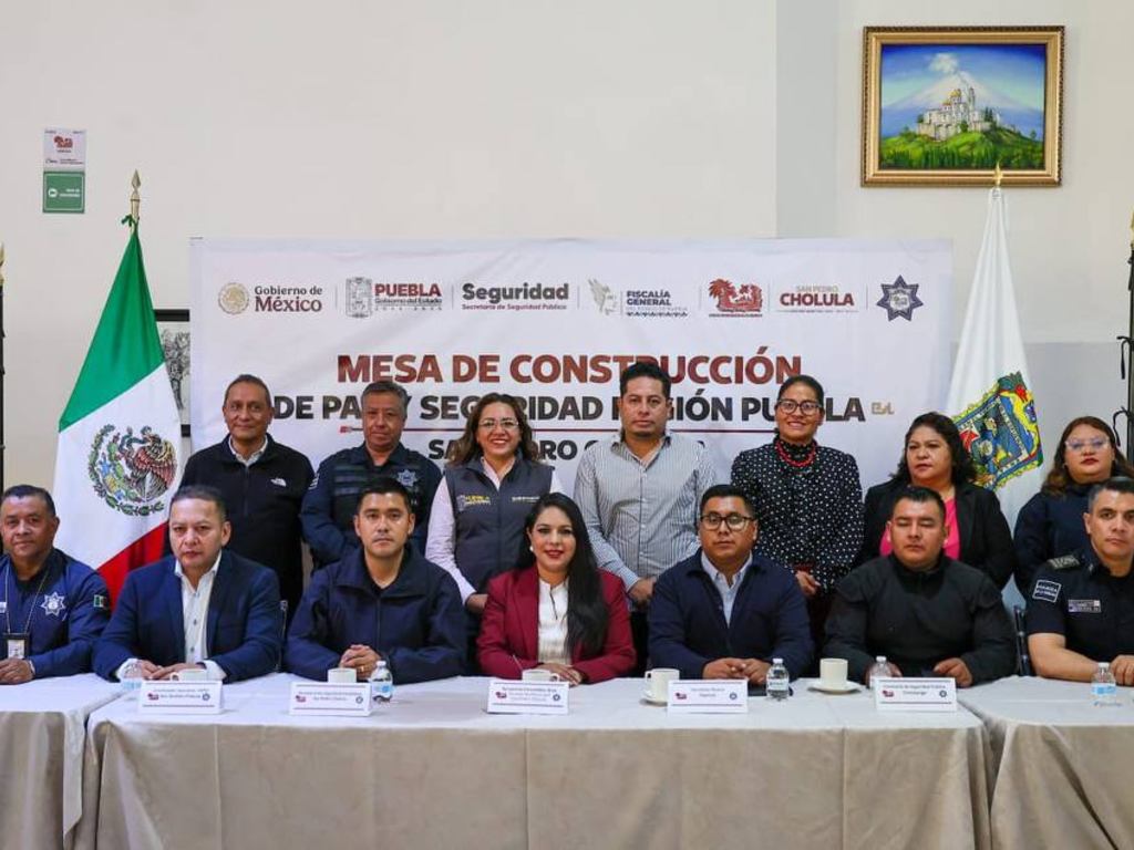 Realizan Mesa de Paz en San Pedro Cholula; consolidan estrategias de seguridad
