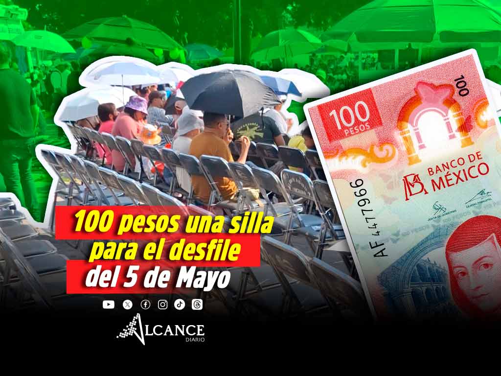 Pese a colocación de sillas y gradas gratuitas, persiste renta de asientos en Bulevar 5 de mayo
