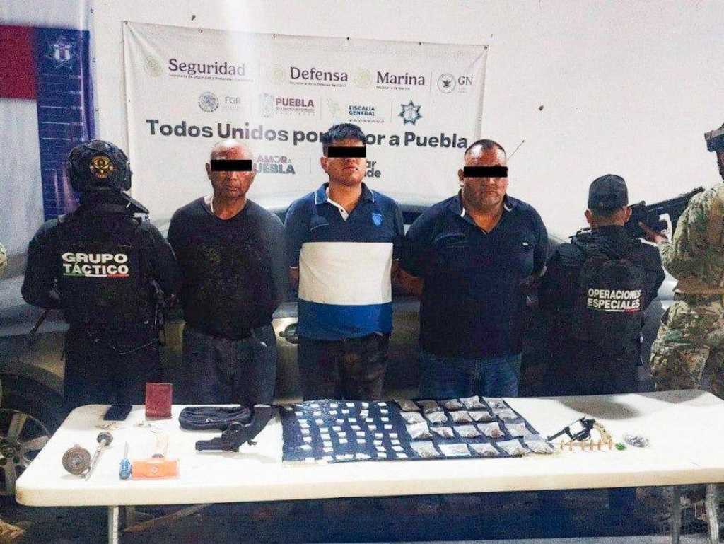 Caen presuntos asaltantes en Amozoc tras operativo relámpago de SSP y Marina