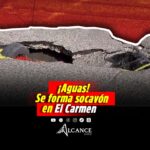 Aparece socavón en calles de El Carmen; aseguran zona y alertan a conductores en Puebla