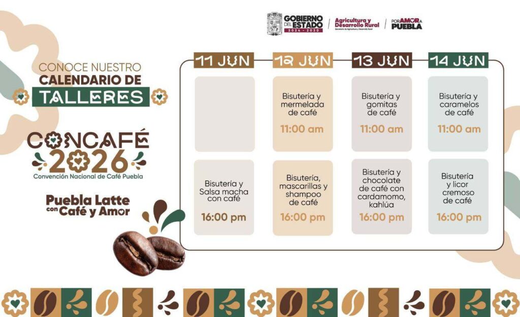 Habrá "Talleres Con Amor" durante la Convención Nacional del Café 2026