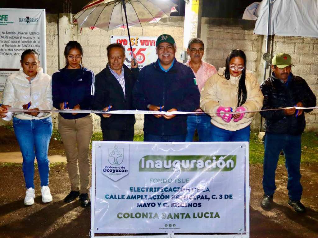 Inauguran electrificación de calles en Santa Lucia
