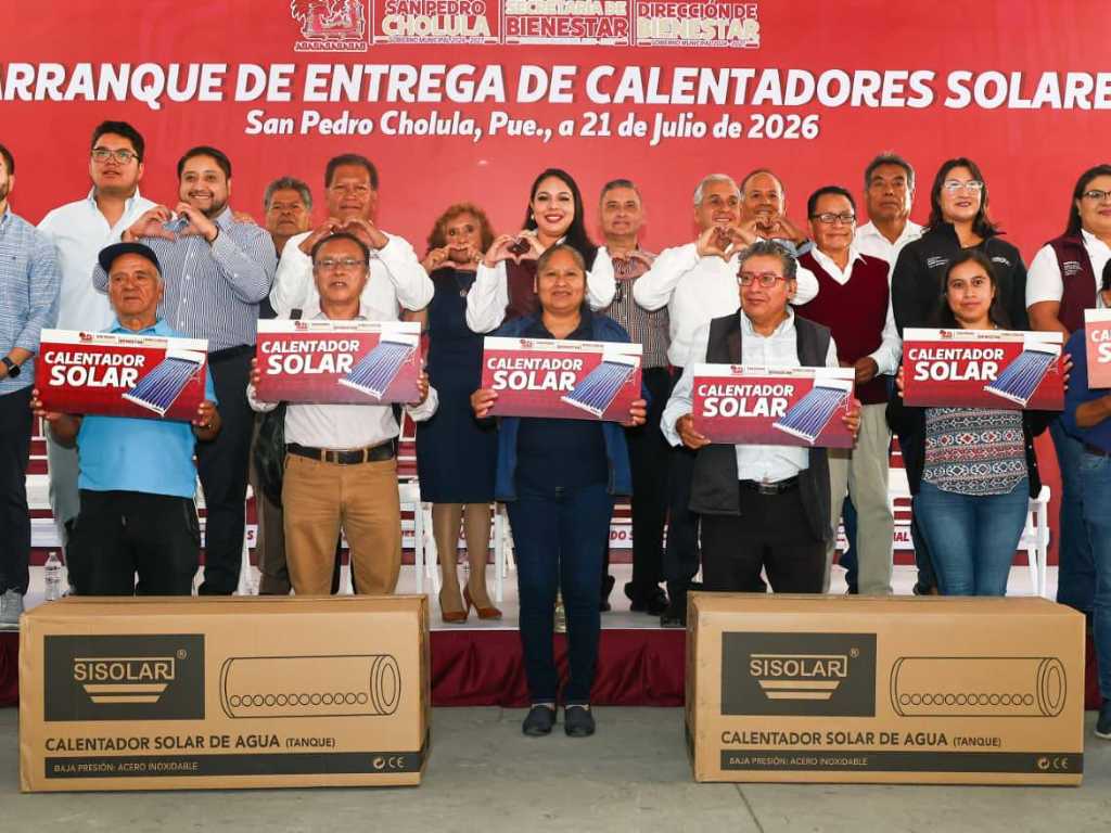 Entregan 2 mil calentadores solares en San Pedro Cholula