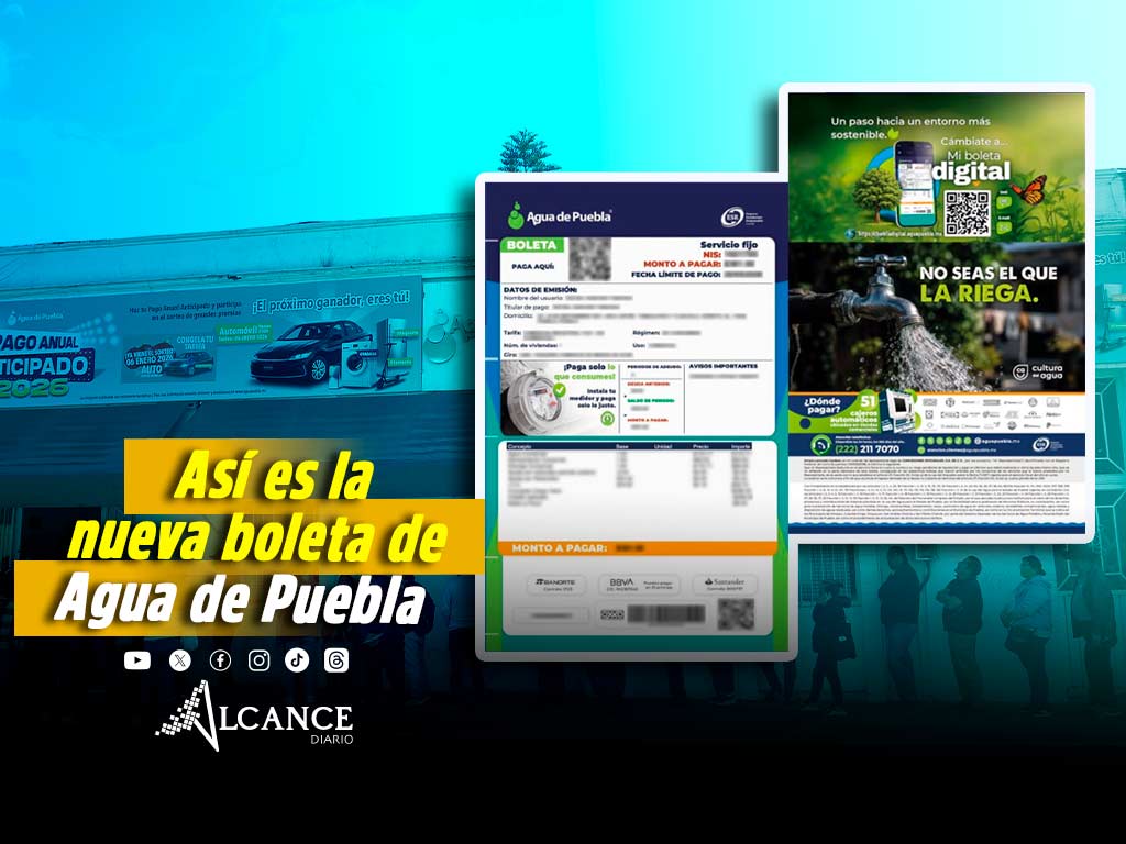 Agua de Puebla presenta su nueva boleta de cobro, así es