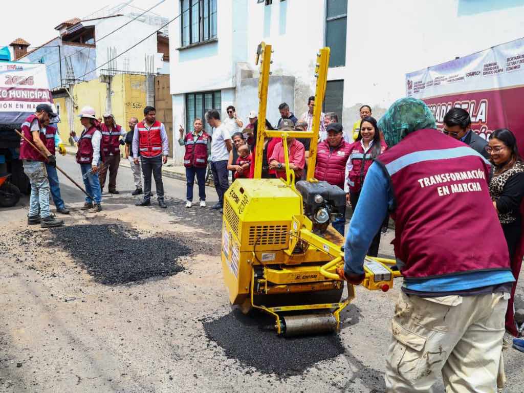 Fortalece las acciones de mantenimiento urbano en Cholula con la Brigada de la Transformación