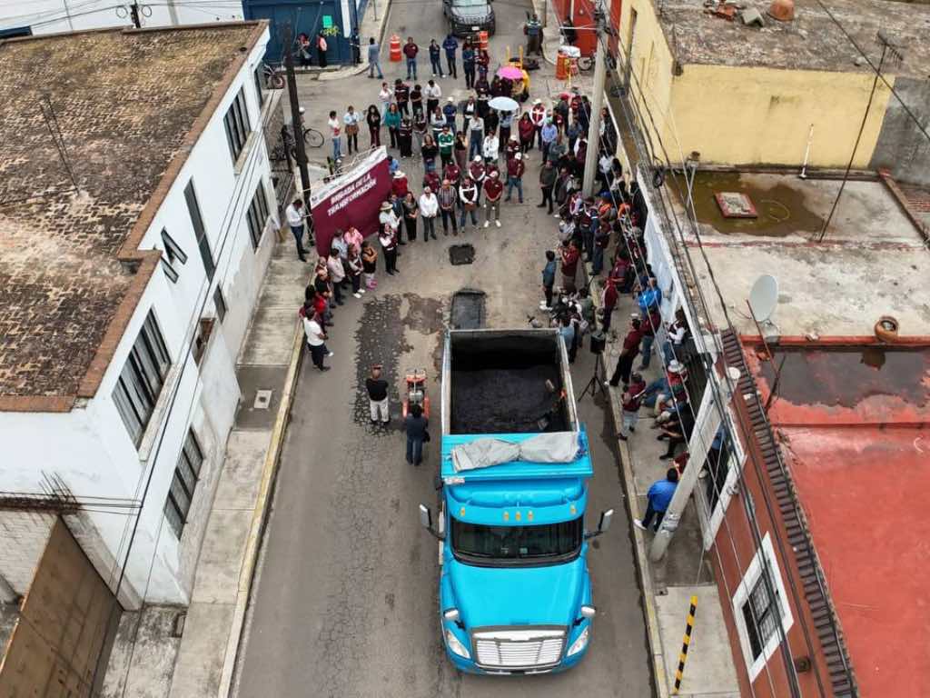 Fortalece las acciones de mantenimiento urbano en Cholula con la Brigada de la Transformación