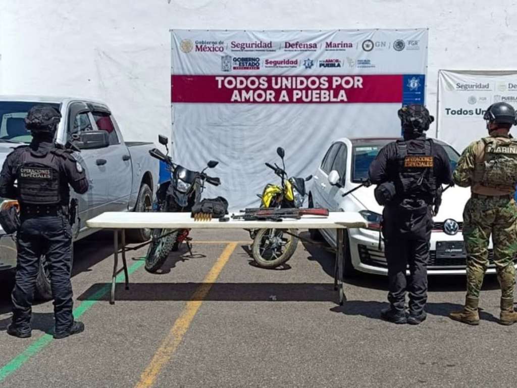 SSP asegura armas, vehículos y equipo táctico en Santiago Acozac