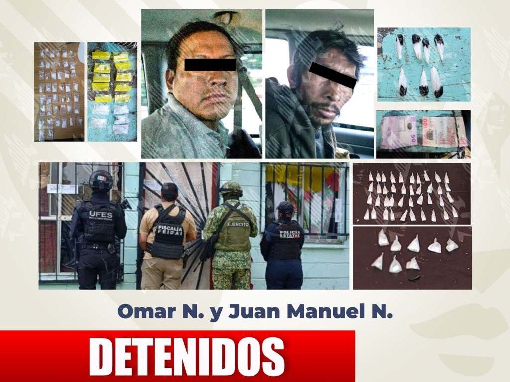 En operativo, asegura FGE dos inmuebles y detiene a dos personas por narcomenudeo en la capital poblana