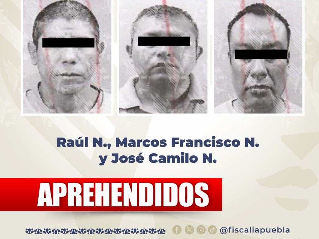 Fiscalía de Puebla aprehende a tres hombres por secuestro