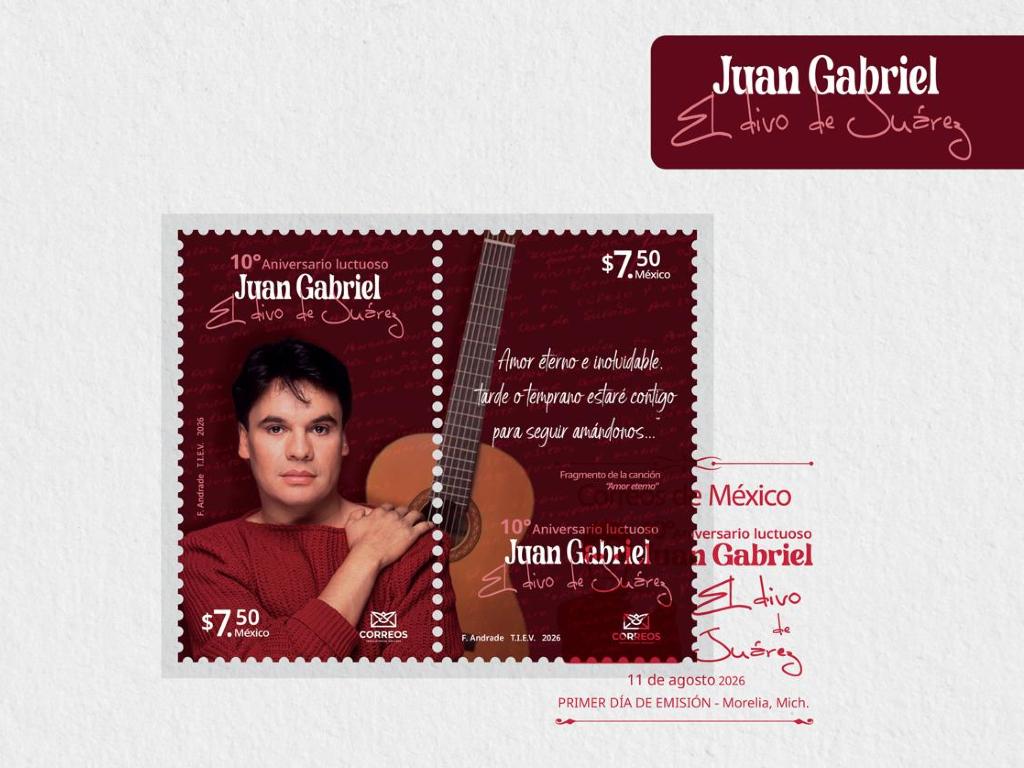 Correos de México lanza timbres conmemorativos por el décimo aniversario luctuoso de Juan Gabriel