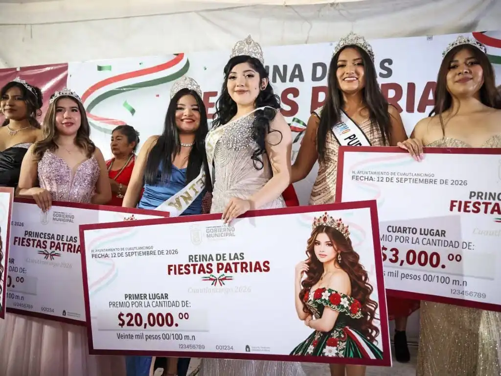 Coronan a Melany Rosas como Reina de las Fiestas Patrias Cuautlancingo 2026