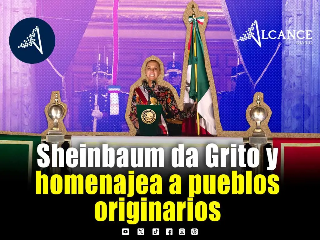 Claudia Sheinbaum da Grito de Independencia con homenaje a pueblos originarios y migrantes