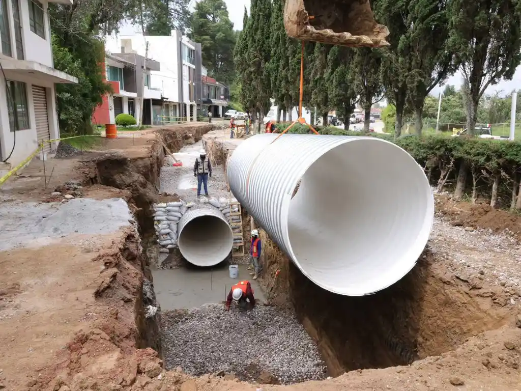 Zacatlán reduce riesgo de inundaciones con nuevo colector pluvial